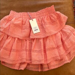 Elegant Coral Tiered Skirt